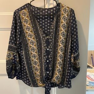 Sheer tie blouse